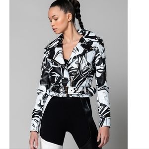 Amazing Azalea Wang faces statement moto jacket xs/s
